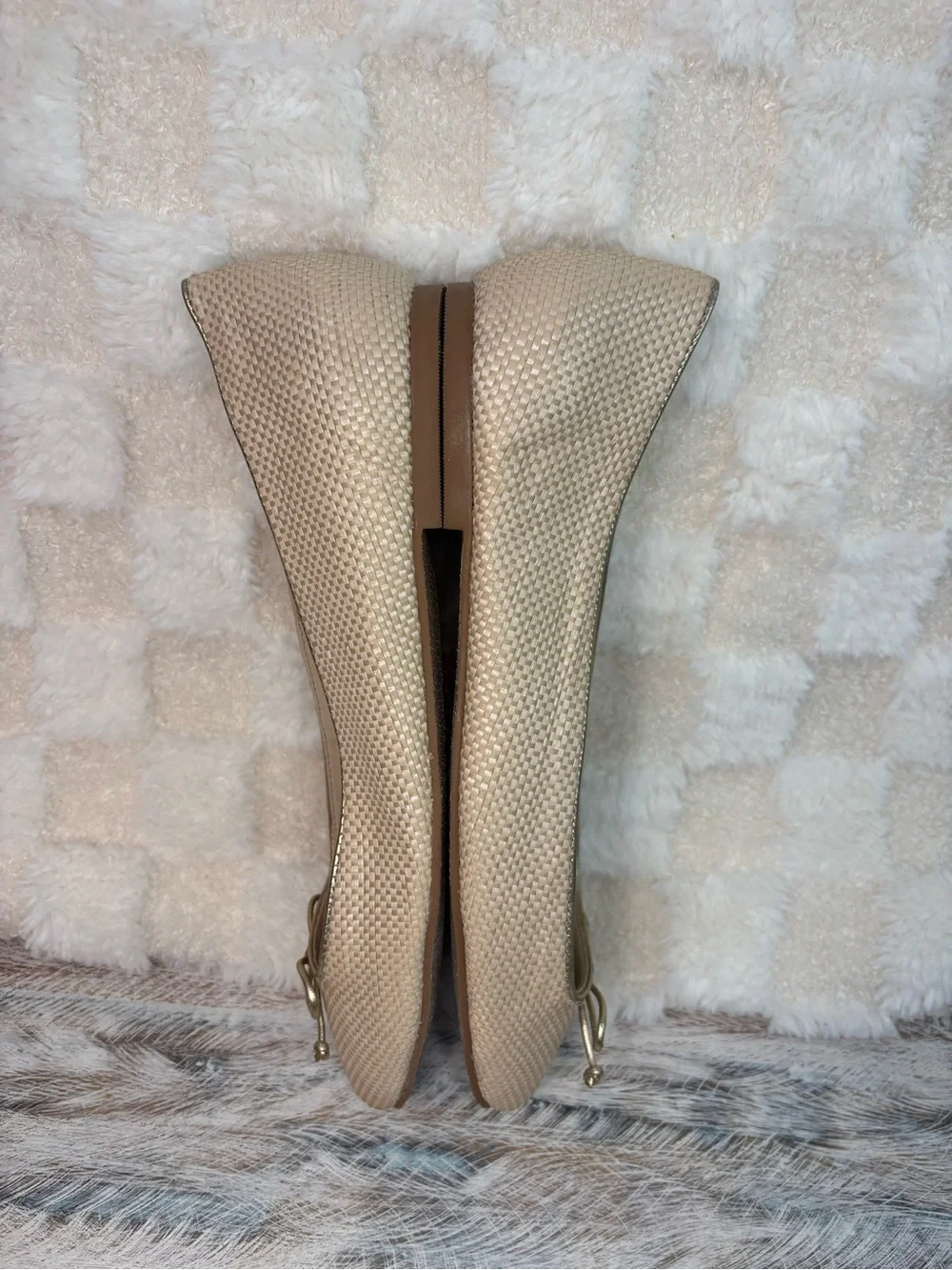 Jack Rogers Women's Kenlyn Square Toe Beige  Ballet Flats size 9M